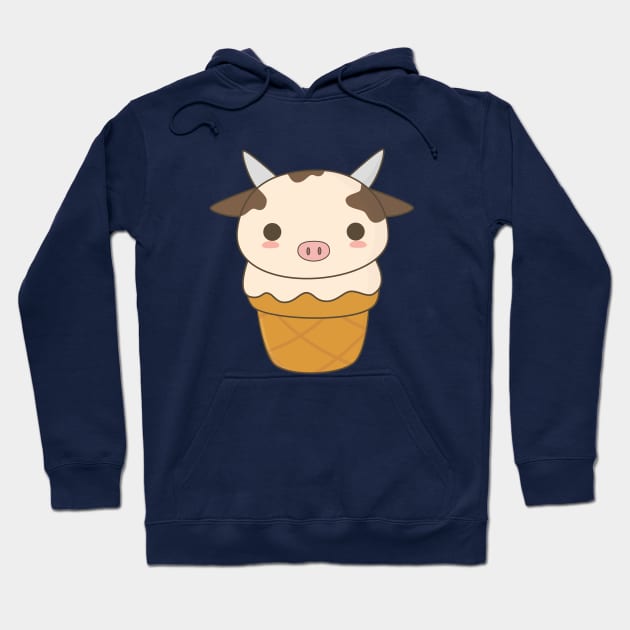 Kawaii Cute Cow Ice Cream T-Shirt Hoodie by happinessinatee